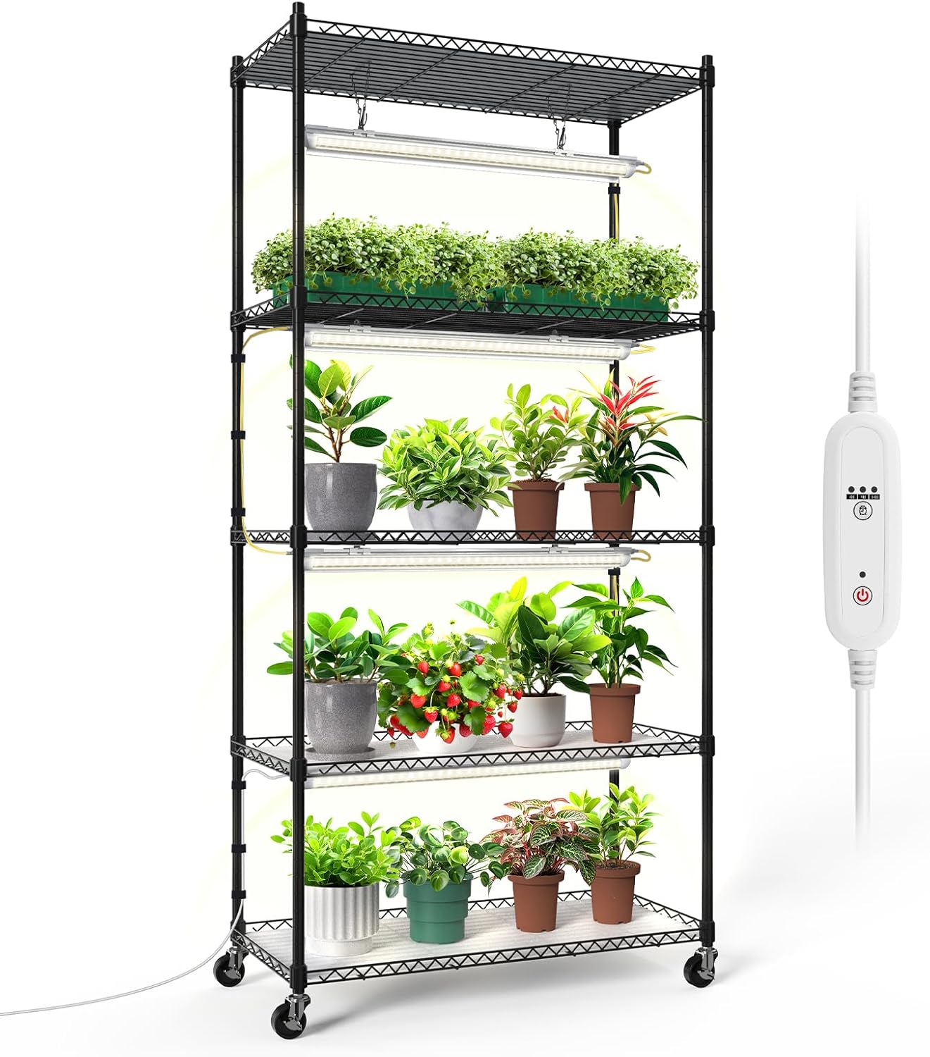 Plant Growth Regulator - 5-Tier Plant Shelf with 24W LED