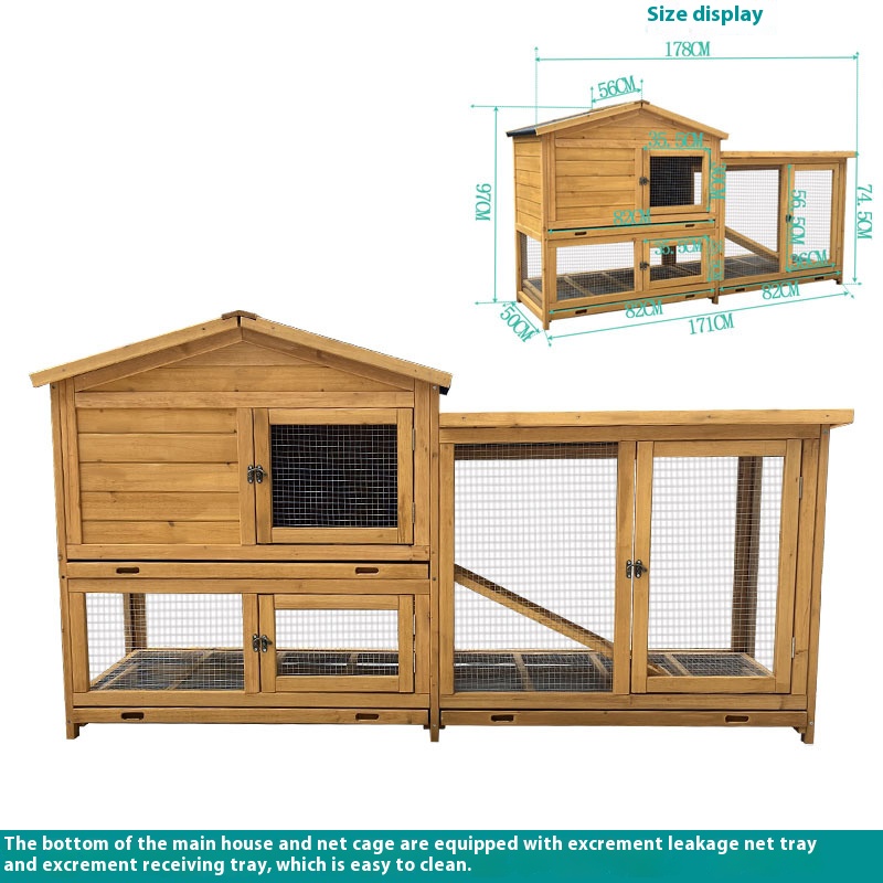 Outdoor Solid Wood Small Pet C - مراجعة Rabbit Cage Wire وسعره