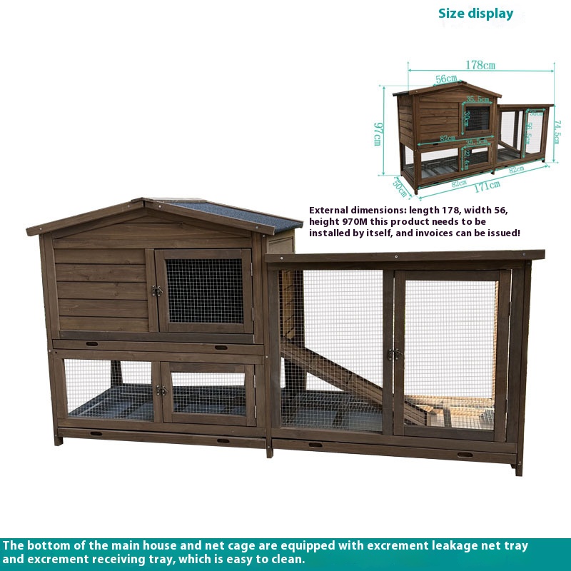 Outdoor Solid Wood Small Pet C - مراجعة Rabbit Cage Wire وسعره