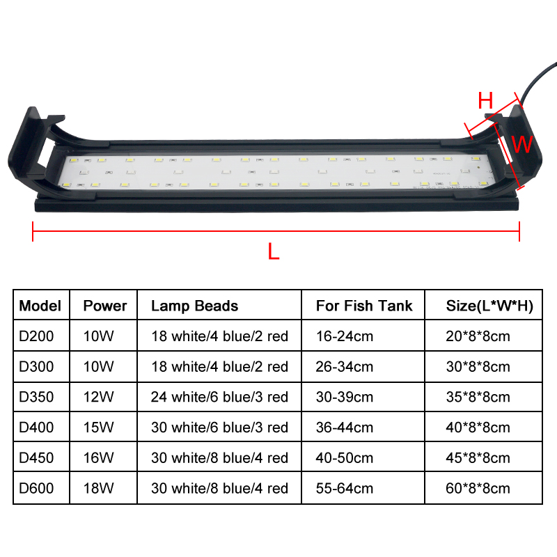 Aquarium LED Light for 16-64CM - مراجعة Plant Growth Regulator وسعره