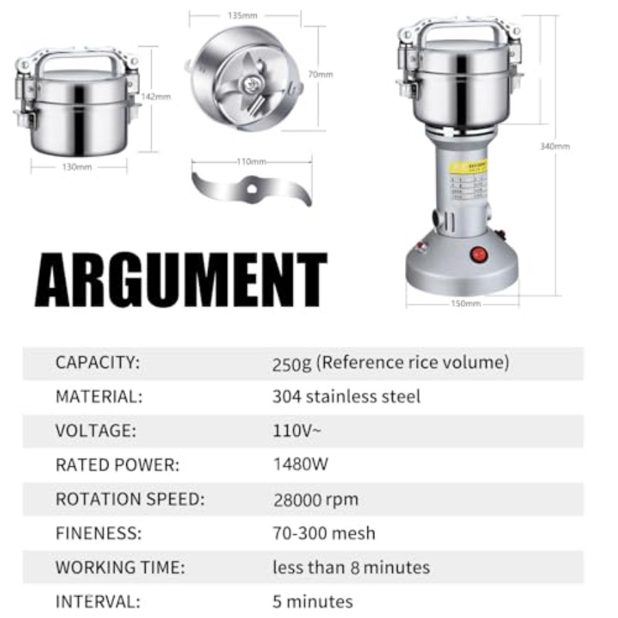 Grain Grinder Mill 250g Electr - مراجعة Grain Mill Grinder وسعره