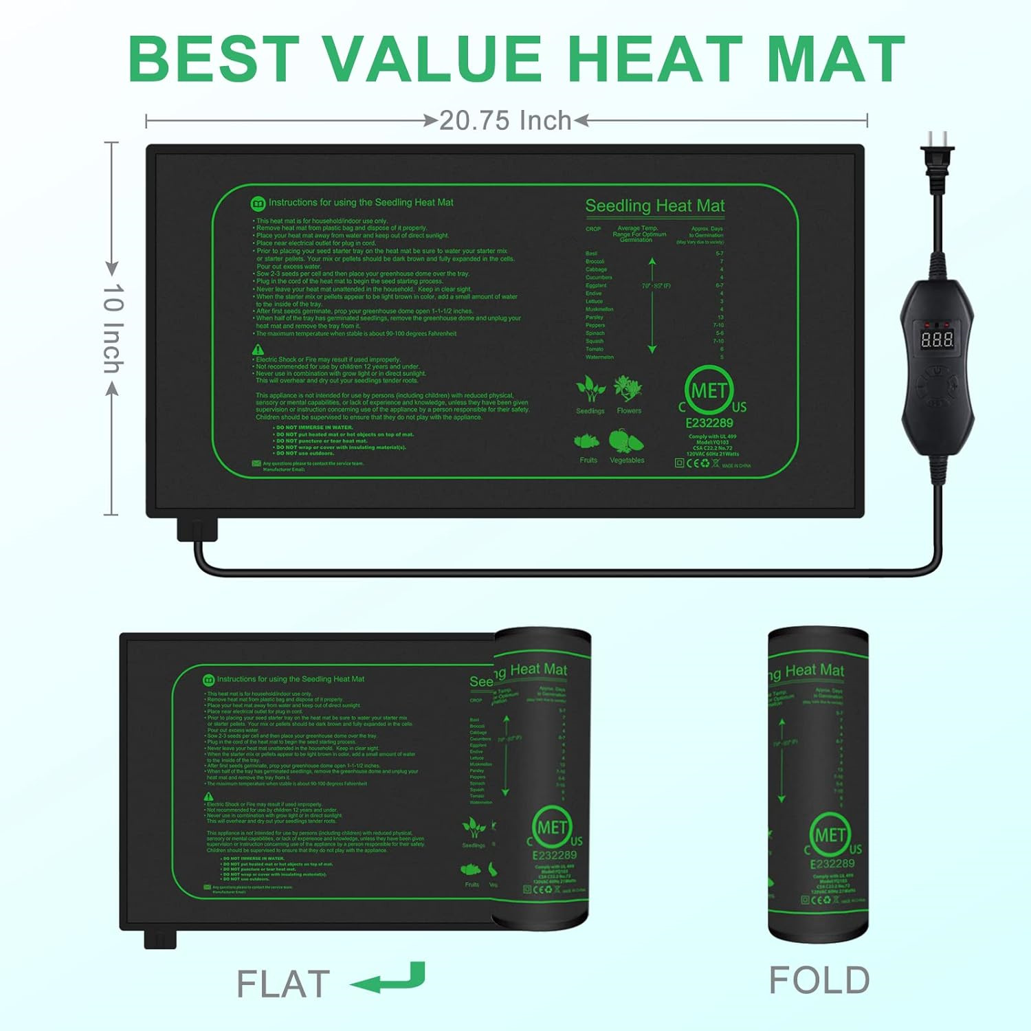 Seedling Heat Mat With Digital - مراجعة Plant Growth Regulator وسعره