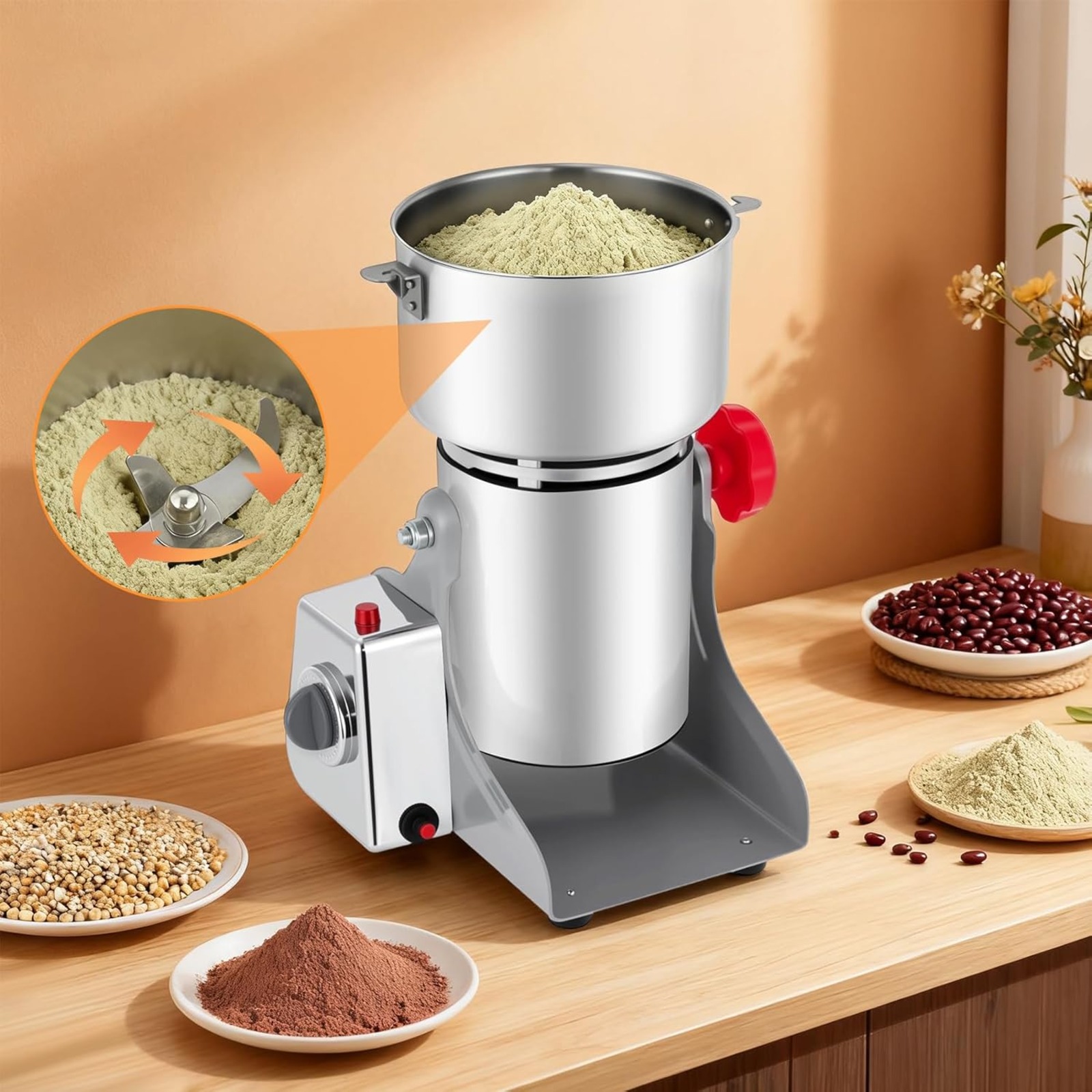 3600W High Speed Commercial El - مراجعة Grain Mill Grinder وسعره