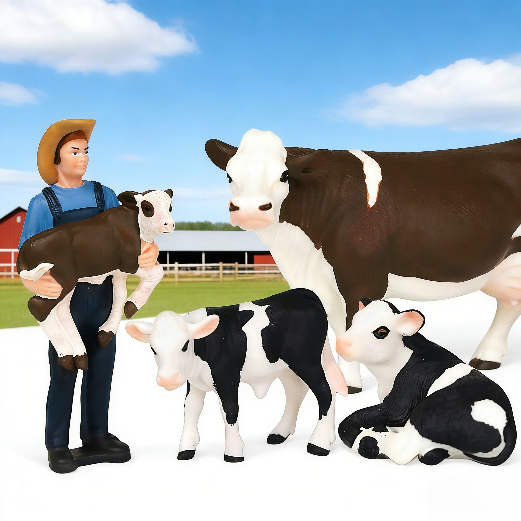 Farm Farmer And Cow Model Set  - مراجعة Agriculture Farming Education وسعره