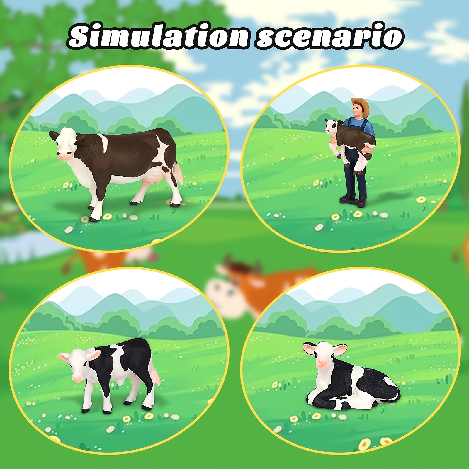 Farm Farmer And Cow Model Set  - مراجعة Agriculture Farming Education وسعره